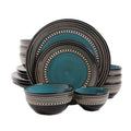 Dinnerware Set 16-Piece Casual Colorful Blue Earthenware (Service for 4)