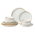 12pcs Dinnerware Set Ceramic Plates and Bowls Sets Service for 4